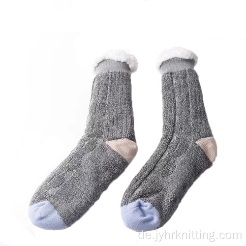 dicker Winter im Innenräume warme Plüsch -Slipper -Socken